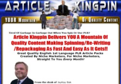 ArticleKingpin.com Membership Pays 75% Recurring Affiliate Commissions For 6 Months