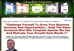 UnselfishMinisites.com Membership Pays 75% Recurring Affiliate Commissions For 12 Months