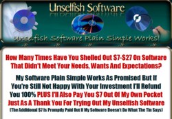 UnselfishSoftware.com  - Software That Plain Simple Works Pays Out 50% Affiliate Commission